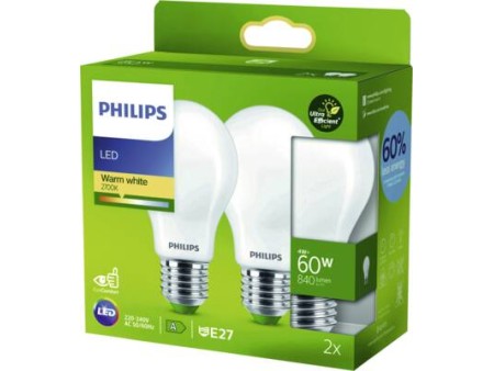 LED CLA 60W A60 E27 2700K FR UE 2PFSRT 2er Pack